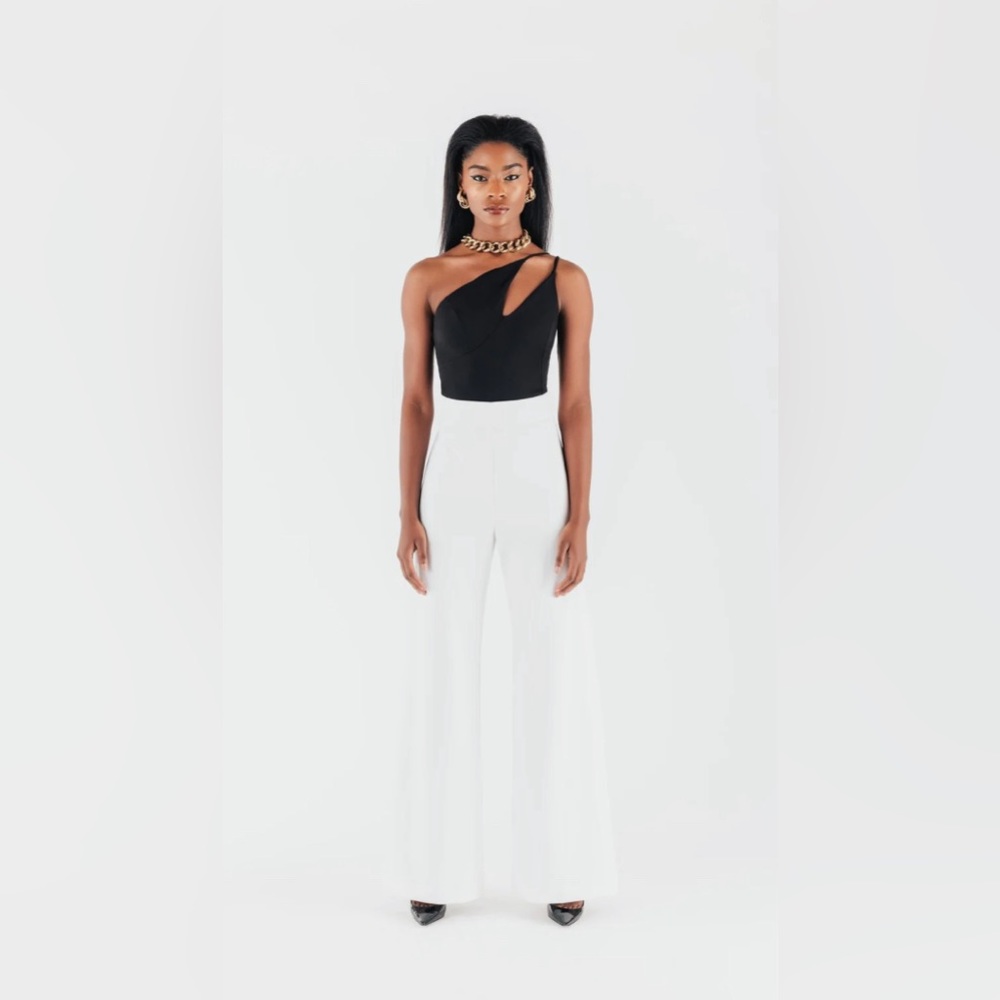 Chloe & Kristyn XS Monica Black Bodysuit One Shoulder